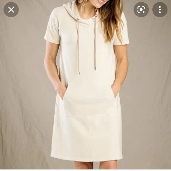 Toad&Co Dresses & Skirts - Toad & Co Organic Cotton & Hemp Epique Sweatshirt Short Sleeve Hoodie Dress Sz M
